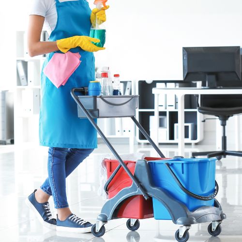 Wózek serwisowy do mycia podłogi i sprzatania